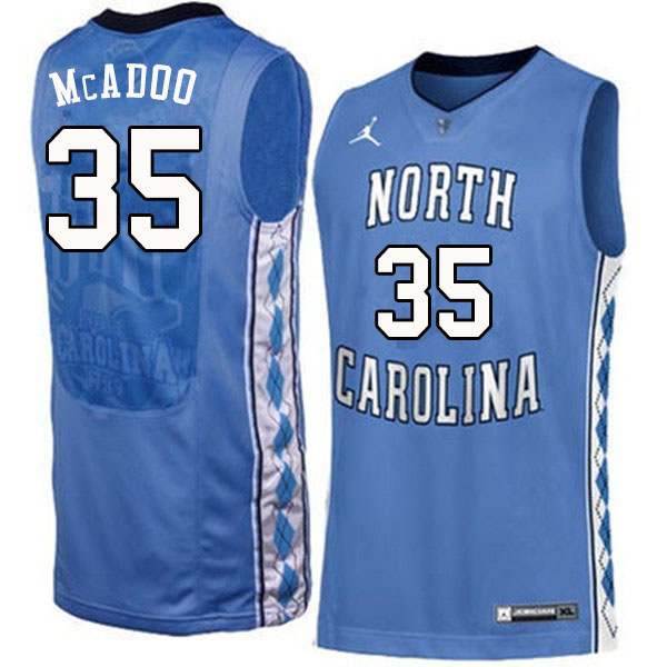 Men #35 Ryan McAdoo North Carolina Tar Heels College Basketball Jerseys Sale-Blue
